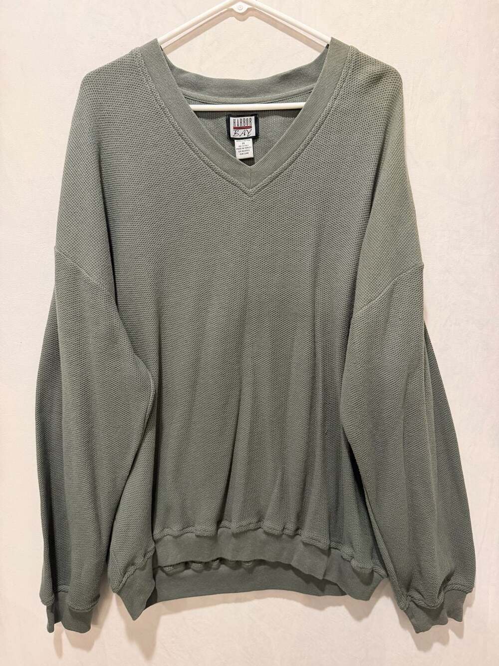 Harbor Bay Men's 2X V-Neck Knit Sweatshirt